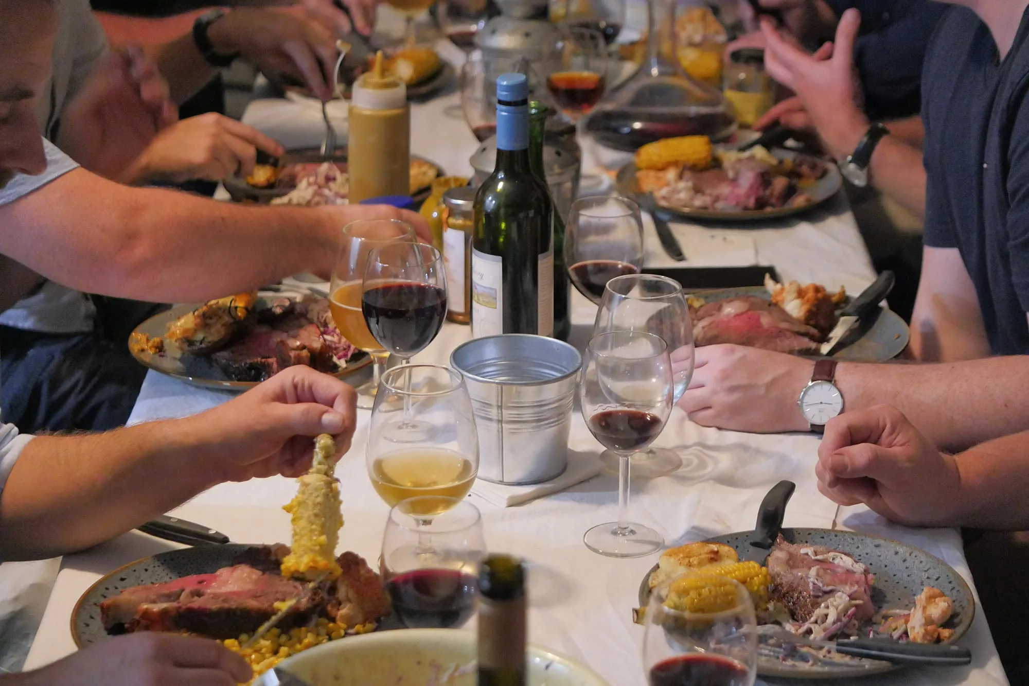 Spit roast party catering setup at an outdoor Adelaide event